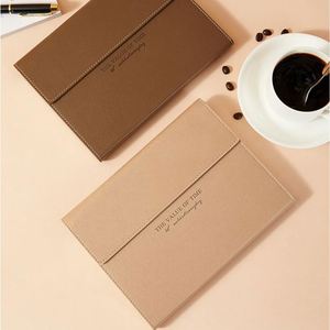 Libreta de Cuero PU Tamaño A5, Cuaderno Magnético Estilo Ins, Organizador de Diario, Encuadernación Cosida, Agenda de Negocios para Estudiantes, Impresión Personalizada - Product Image 1