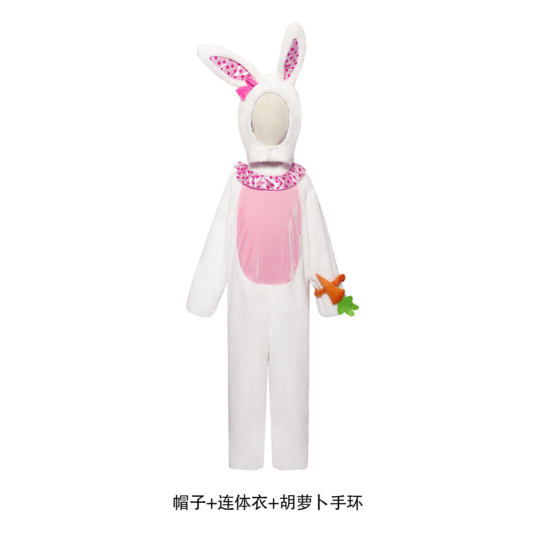 Lapin rose à pois