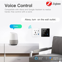 Prise universelle de type A + C Prise murale ZigBee en verre trempé Multi-Port Smart Life 240V Commutateur 13A Prise électrique britannique