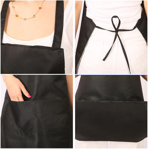 Unisex Black Custom Logo Küchen lätzchen Baumwolle Maschinen wasch bar Wasserdichte Taille Design 2 geräumige Taschen zur Reinigung der Massen versorgung - Product Image 5