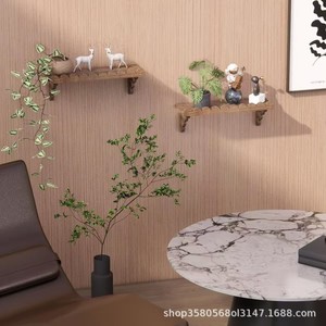 Wooden Wave Shaped <b>Wall</b> Mounted <b>Floating</b> <b>Shelf</b> Solid Wood Storage Rack For Bathroom Cosmetic Organizer Rectangle Durable - Product Image 2