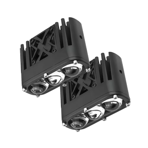 Feux auxiliaires de moto à 3 lentilles LED, double couleur jaune et blanc, faisceau haut et bas, avec ventilateur - Product Image 1