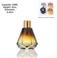 Nouveau style – Bouteille diffuseur de parfum cylindrique en verre de 60 ml et 240 ml avec bouchon en liège et marquage à chaud