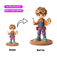 Figurine en résine personnalisée en petite série, garçon anime avec ballons, enveloppe 10cm, OEM ODM sur commande, marque privée, CE, décoration de chambre d'adolescent