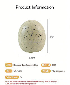 Dinosaur Egg Squeeze Cup Squishy Toy Stress Relief Vent Toy Funny Novelty Fidget Toy for Stall Wholesale Anti-stress Gag Toy - Product Image 4