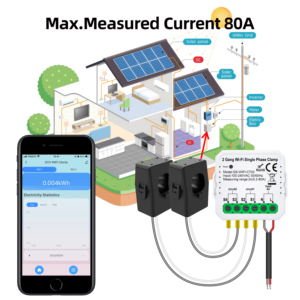 Pinza de Medición de Energía Bidireccional de 1 <span class=keywords><strong>Canal</strong></span>, Alta Precisión, Error de <span class=keywords><strong>5</strong></span>‰, para Red Eléctrica y Panel Solar - Product Image 6