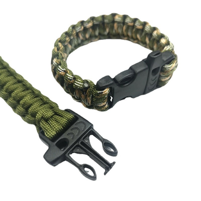 Outdoor Hiking Camping Wristbands 550 Paracord Whistle Bracelet