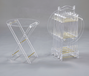 Juego de mesa de té plegable de acrílico transparente moderno con soporte para uso en hotel y comedor, muebles comerciales para sala de estar - Product Image 2
