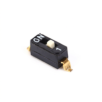 Mini-interrupteur DIP SMD SPST 2 positions 2,54 mm 24 V 0,1 A à broches dorées, modèle RoHS DSIC02LSGET pour petits circuits imprimés, appareils électroménagers, personnalisation OEM