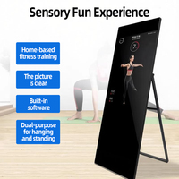 Miroir de fitness intelligent avec écran tactile interactif, sur pied, Android, WiFi, écran LCD publicitaire, affichage numérique pour entraînement à domicile