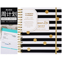 Cahiers personnalisés A4/A5 avec reliure spirale dorée, journal imprimé, carnet de notes, agenda quotidien pour l'école, le bureau, la papeterie
