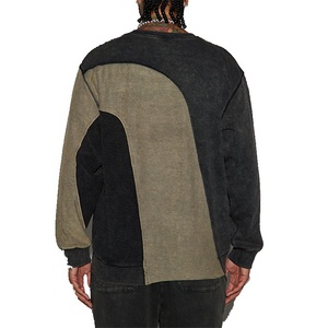 Sweat-shirt pour homme oversize en coton éponge français épais, couleur bicolore, design réversible OEM - Product Image 4