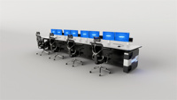 Consola de Comando Moderna y Resistente JCCX-6, Escritorio para Centro de Control de Tráfico Aéreo, Fácil de Montar, Venta al Por Mayor de Fábrica