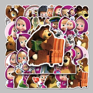 Fabrika toptan 50 adet özel animasyon PVC Bear ayı çıkartmaları ev dekorasyon için su geçirmez karikatür çıkartmalar - Product Image 2