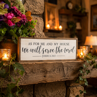 Décoration murale rustique en bois massif, peinte à la main, écologique, avec inscription biblique