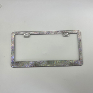 Marco para Placa de Matrícula con Incrustaciones de Cristales, Estándar Estadounidense, Marco de Acero Inoxidable, Marcos Personalizados para Placas de Matrícula - Product Image 2