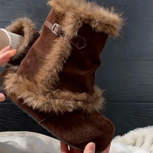 Millennial Style Fur Snow <b>Boots</b> Women 2026 New Winter Fur Lined Thick Cotton Warm Thick Sole Ankle <b>Boots</b> - Product Image 5