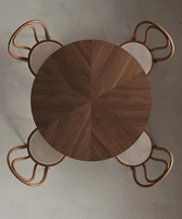 Ensemble de table à manger compacte moderne pour 2 à 4 chaises, table buffet blanc et or, construction en fer et bois, meubles durables pour café