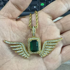 Liontin Sayap Malaikat Warna-warni SN280 Berlapis Emas dengan Rantai Tali Hip Hop dari Baja Anti Karat, Perhiasan Unisex, Hadiah Pesta - Product Image 3
