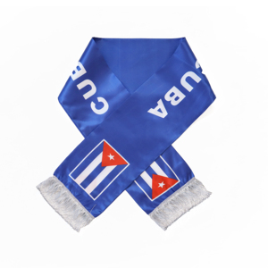 Bufanda con bandera de <span class=keywords><strong>CUBA</strong></span>, venta al por mayor, productos de animación de fútbol personalizados, bufanda para fanáticos con bandera nacional, bufandas con borlas, chal - Product Image 1
