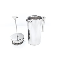 Cafetière manuelle classique portable en acier inoxydable 316 de 1L, petite, dorée et argentée, pour café chaud premium, type French Press