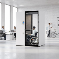 Cabine de bureau acoustique moderne et accessible Comine, insonorisée, pour personnes en fauteuil roulant, idéale pour les réunions privées dans les immeubles de bureaux