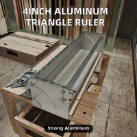 Règle triangulaire carrée de 4 pouces en alliage d'aluminium, personnalisable OEM/ODM, outil de mesure et de marquage pour le travail du bois, à angle droit 45/90 degrés
