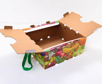 Boîte cadeau pliable écologique pour fruits avec impression de logo couleur personnalisée, panier en carton portable et ensemble cadeau de fruits