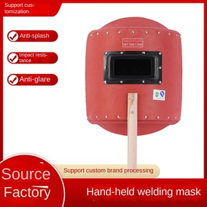 Yonglei, máscara de soldadura semiautomática roja de mano, borde de <span class=keywords><strong>aluminio</strong></span> grueso clásico, cascos protectores impermeables, 1 año - Product Image 3