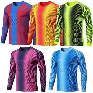 Uniforme de fútbol de diseño personalizado para portero adulto, camiseta de fútbol de manga larga, pantalones de protección de esponja, servicio OEM para nombre - Product Image 1