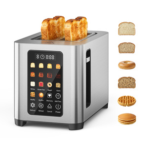 Grille-pain 6 tranches à écran tactile, four numérique pour pain, bagels, gaufres et réchauffage, idéal pour la cuisine domestique - Product Image 1