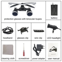 2.5X 3.5X Dental Headlights Magnifying Wearable Glasses Loupes With 5W LED Spotlight Headlight
