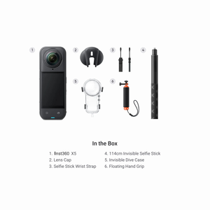 Cámara Deportiva Inst360 X5 Invisible Dive Bundle 4K Resistente al Agua con Gran Angular de 180°, Visión Nocturna, Seguimiento Facial, Sin Tarjeta SD, Cámara 360 - Product Image 2