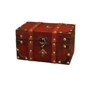 European Style Retro Wooden Lockable Storage Box Home Wooden Gift Box Decorative Ornaments Escape Item Box For Escape Rooms