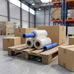 Stretch <b>Wrap</b> for Moving Heavy Duty <b>Clear</b> High Gloss Plastic <b>Wrap</b> Handles Reinforced Grade Packing Shipping Pallet Furniture - Product Image 5