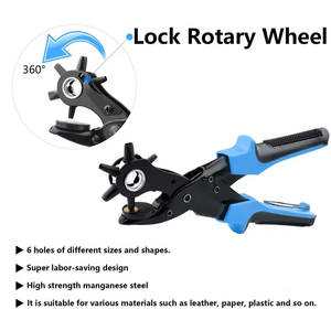 Pince Emporte-Pièce pour Cuir Robuste, Outil Poinçonneur à Main pour Trous de Ceinture à 6 Tailles - Product Image 4