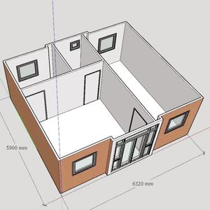 Maison conteneur mobile et extensible de luxe, modulaire, avec cabine 60, lit solaire intégré, 20x20, 40ft, 20ft, à double aile - Product Image 1