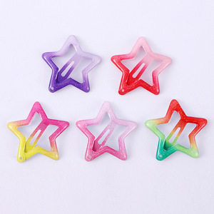 Pince à cheveux étoile à cinq branches 10 cm en résine plastique, pince BB pour femme, accessoire décontracté pour la tête - Product Image 3