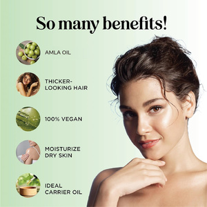 Olio per <span class=keywords><strong>Capelli</strong></span> all'<span class=keywords><strong>Amla</strong></span> all'Ingrosso, Olio Naturale di Uva Spina Indiana per Ispessimento e Nutrimento dei <span class=keywords><strong>Capelli</strong></span> Secchi e Danneggiati - Product Image 3