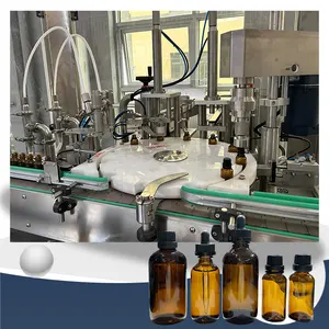 Auto Vial Glass Bottle Filling Capping Labeling Machine for Small Juice Essential Lotion Perfume Packing Line