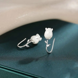 Eleganti Orecchini a Perno con Fiore di Fresia, Stile Coreano, Design Floreale in Acrilico, Gioielli da Donna alla Moda per Uso Quotidiano, Idea Regalo - Product Image 5