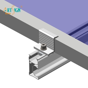 Pince de fixation intermédiaire en aluminium ArtSign pour supports de montage solaire, fixation sur rail, noire ou argentée, kit de pinces de fin de rail - Product Image 6