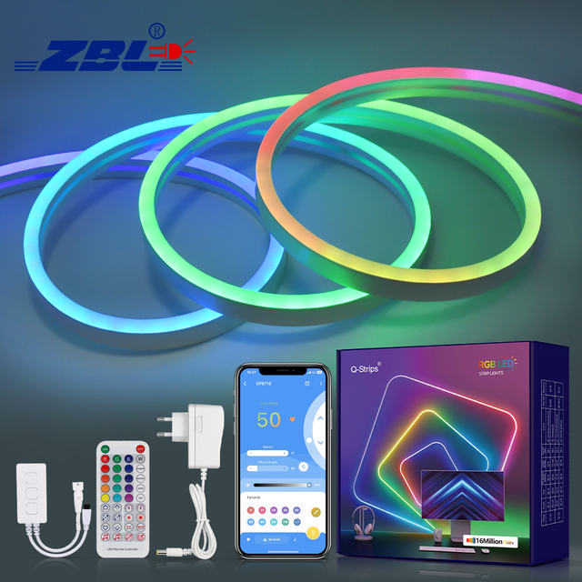 RGB Addressable Led Strip DC24V 12V 5M/Roll Flex Led Strip Neon Lights for Home Decoration