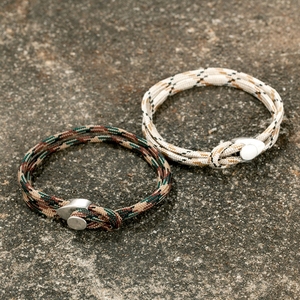 Pulsera de Cuerda de Milán Minimalista Unisex Estilo Étnico Náutico Doble Envoltura Cuerda de Nailon de Acero Inoxidable Trenzado Paracord - Product Image 4