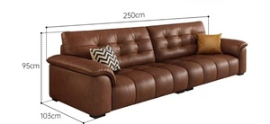 Sofá de Cuero en Oferta, Sofá de Salón Moderno y Minimalista con Resorte de Látex, Juego de Sofás Desmontables y Lavables, <span class=keywords><strong>Muebles</strong></span> de Alta Calidad - Product Image 4