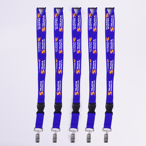 Tùy chỉnh thân thiện với môi phẳng dệt ID dây đeo trắng/Nylon Polyester dây buộc tùy chỉnh in kim loại móc hội nghị khuyến mại - Product Image 1