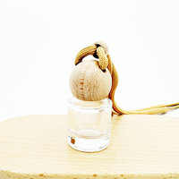 Diffuseur de voiture suspendu transparent de 8 ml, forme plate, avec couvercle en bois, logo personnalisé, impression sérigraphique, parfum d'ambiance