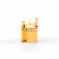 Adaptador de Conector Coaxial de 180 Grados Chapado en Oro y Cobre, Conector SMA a Enchufe SMP, Adaptador RF SMP SMA de 18g para Dispositivos Inalámbricos LAN