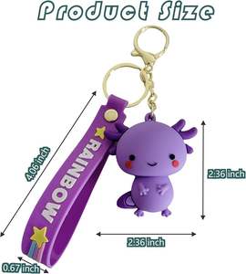 Llavero de Peluche de Ajolote y Dinosaurio, Accesorio de Bolsa con Diseño de Salamandra de Lujo, de <span class=keywords><strong>PVC</strong></span> Impermeable - Product Image 5