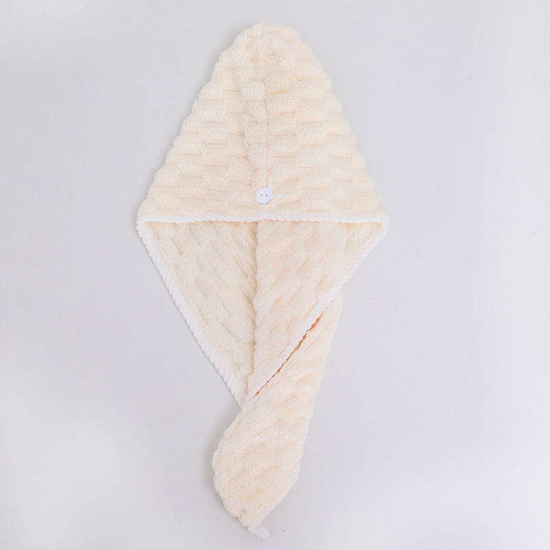 Gorro de secado para cabello blanco, una sola capa, 25x65mm (borde acanalado blanco).